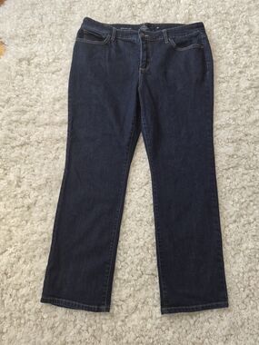 St. John's Bay Dark Wash Straight Leg Jeans 18P Petite Plus Denim Classic Casual